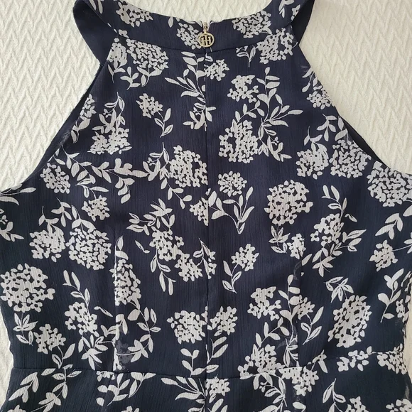 Tommy Hilfiger Floral Printed Belted Halter Midi Dress Size 4 - Picture 14 of 16